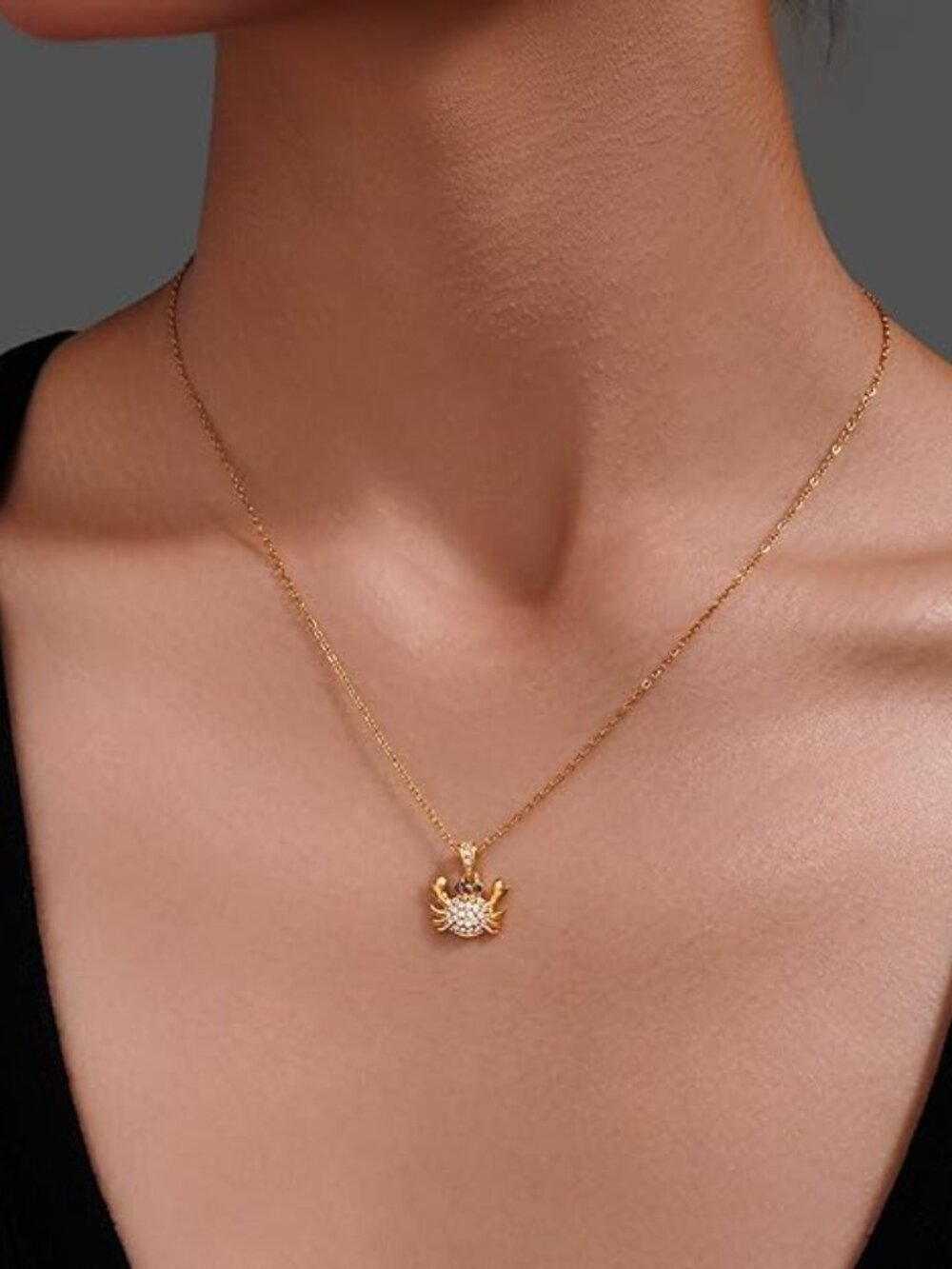 Neiman Marcus 14K Gold Plated Crab Necklace